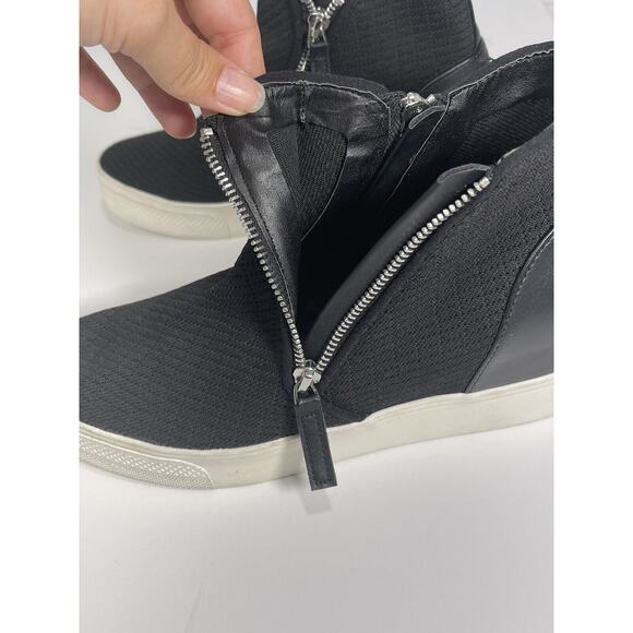 Steve Madden Womens Loxley Black Mesh Wedge High Top Sneaker Zip Sz 10 M NEW** - Picture 8 of 10